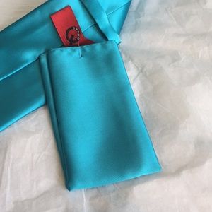 🆕 Teal BRAND Q Tie Plus Pocket Square